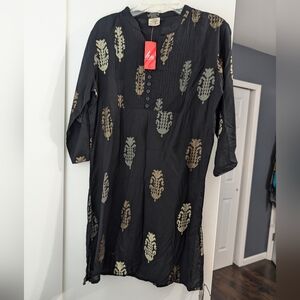 Black Indian tunic/top - NWT